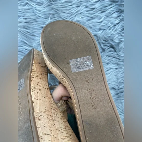 Sam Edelman Women's Size 9 Rasha Wedge Sandal Platform Strappy Tan Beige - Picture 8 of 10